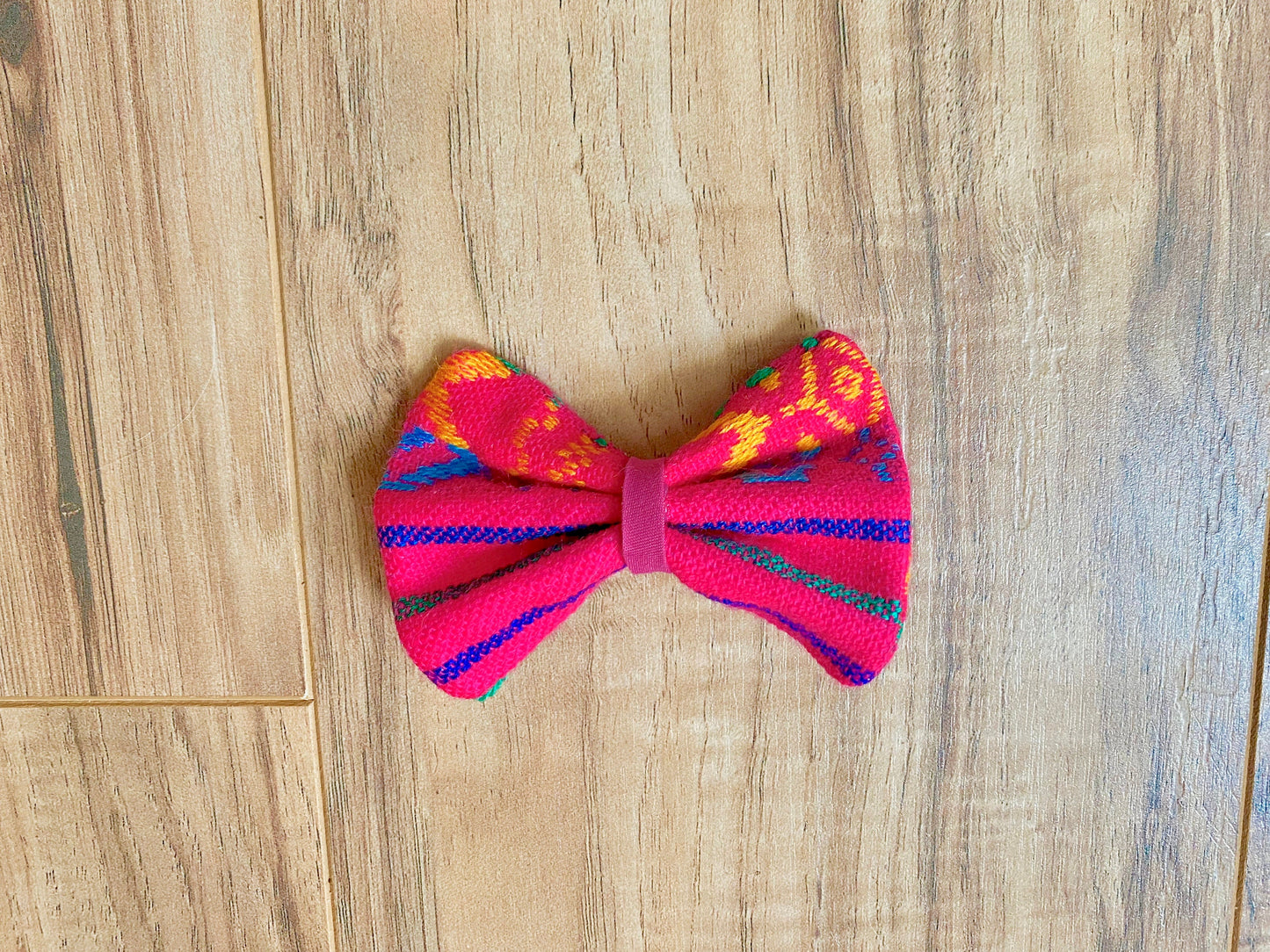 Pink Geometric Hair Bow or Bow Tie