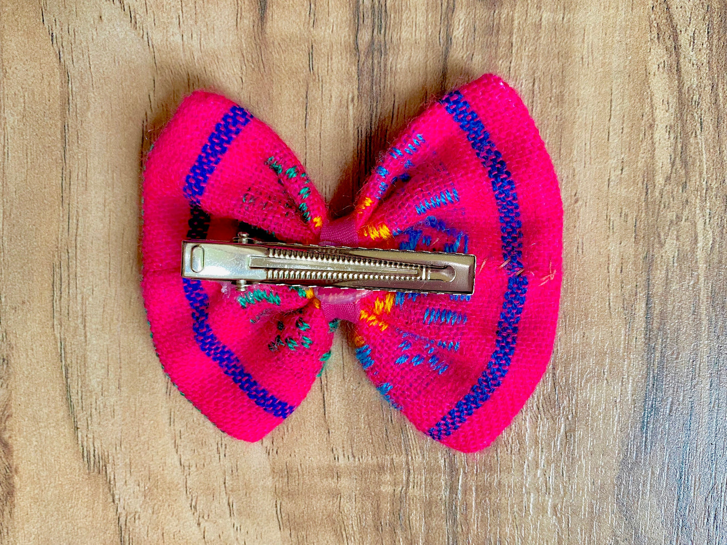 Pink Geometric Hair Bow or Bow Tie