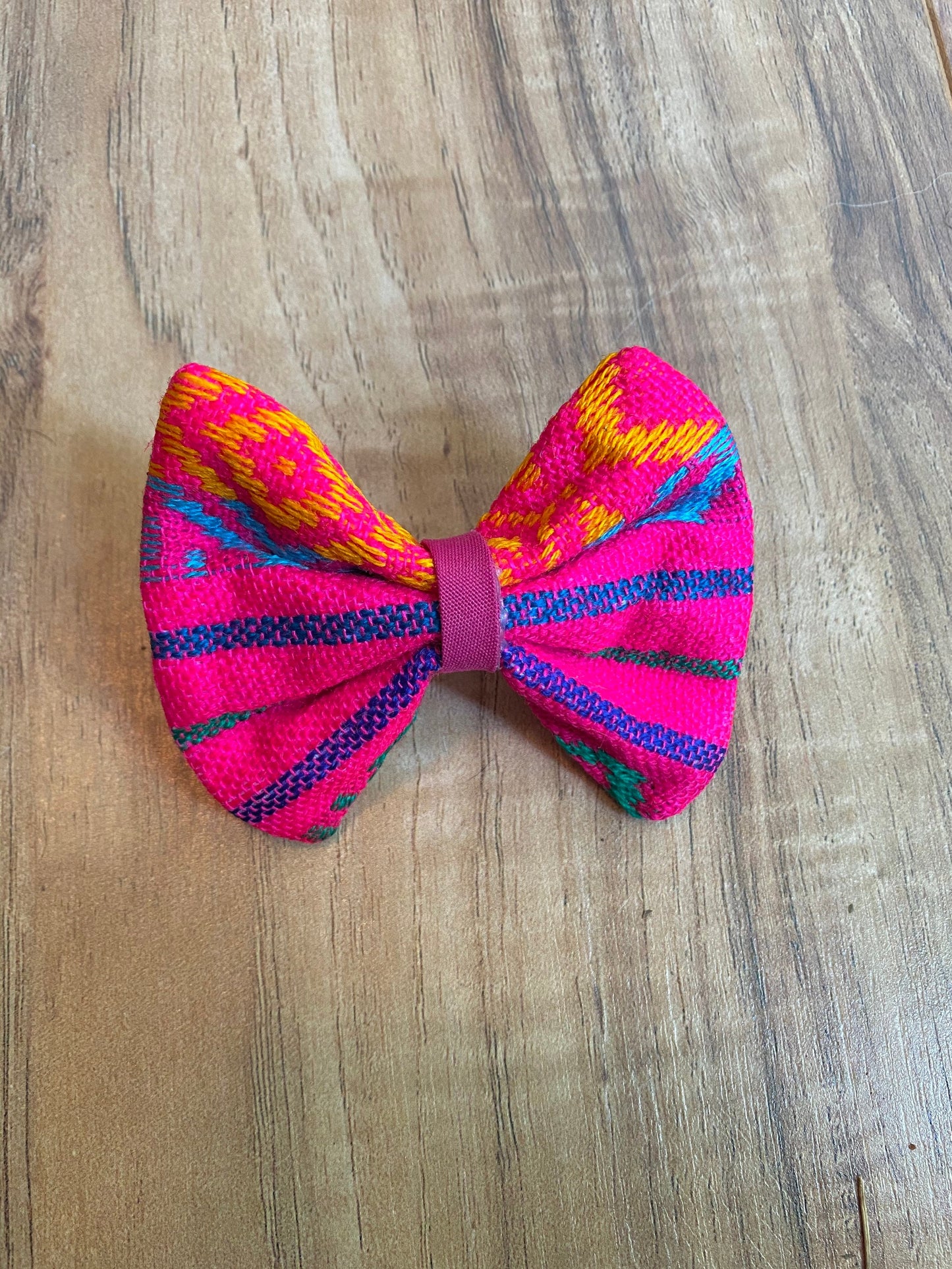Pink Geometric Hair Bow or Bow Tie