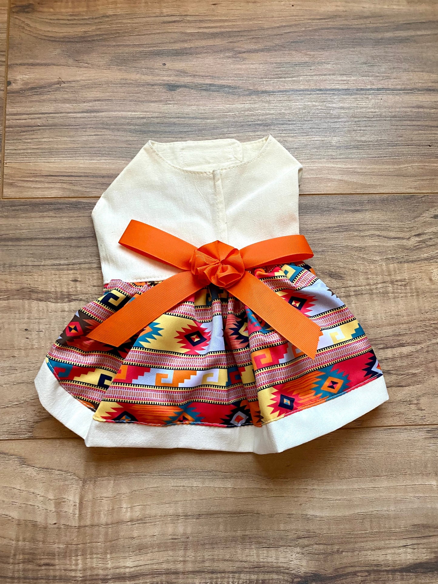 Orange grecas dress