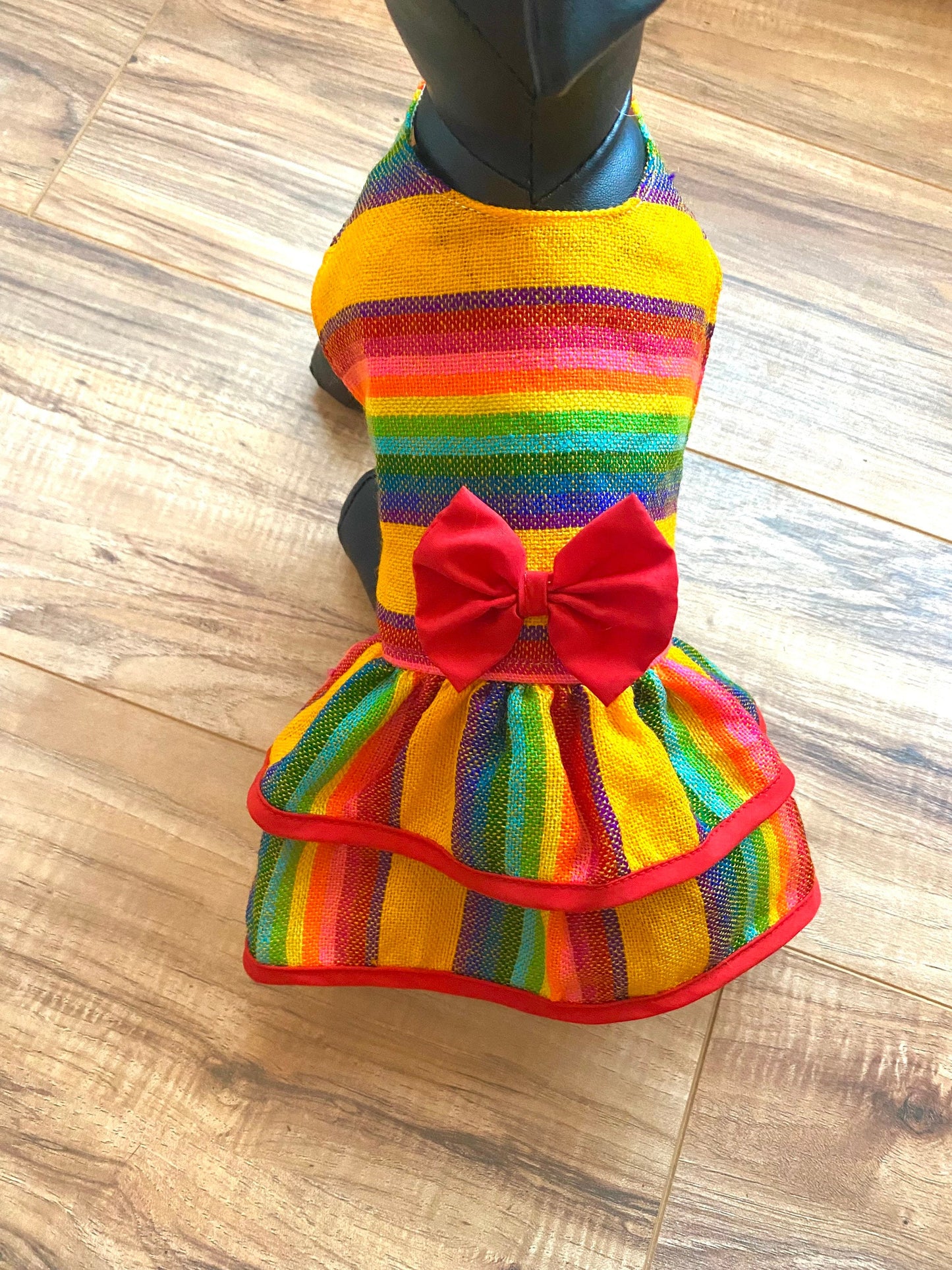 Orange striped dress