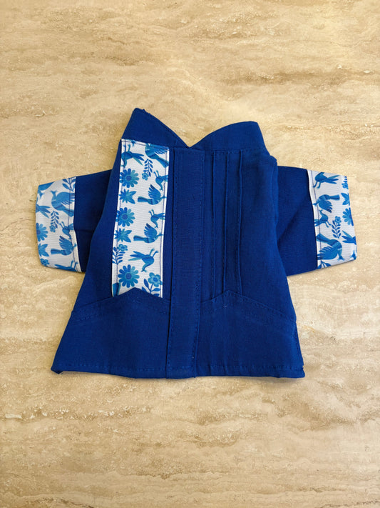 Blue otomi guayabera
