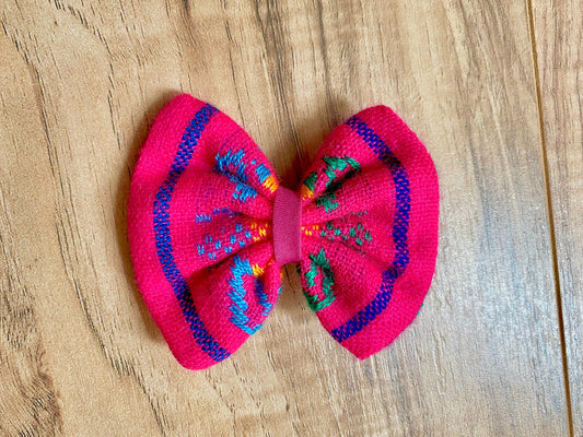 Pink Geometric Hair Bow or Bow Tie