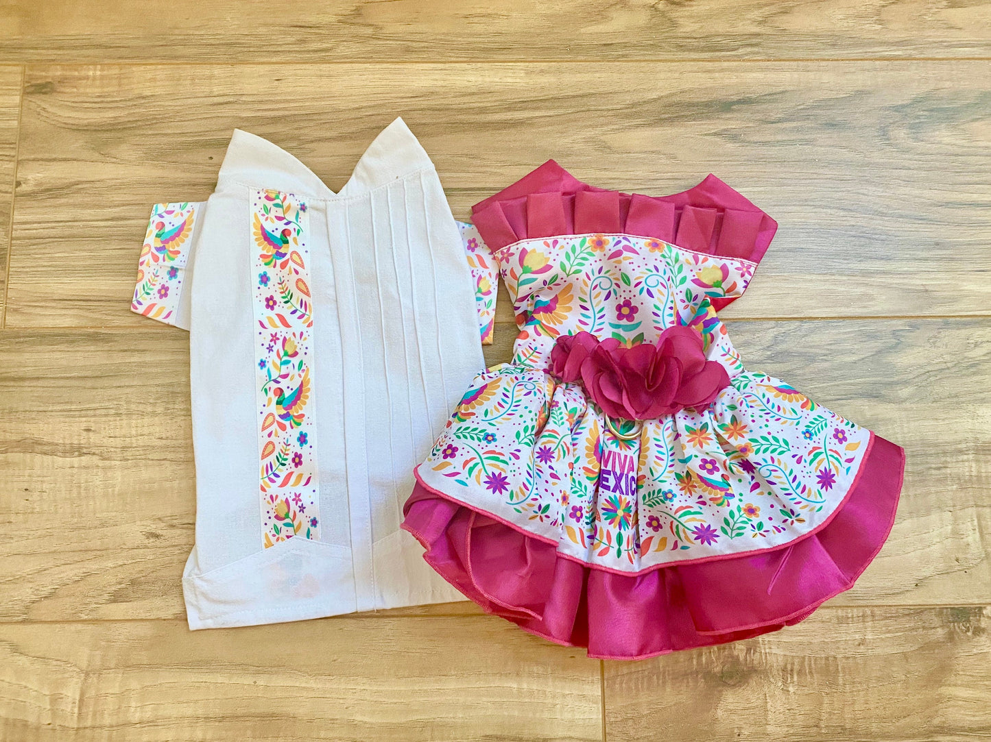 Viva Mexico Dress Pink and Guayabera