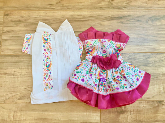 Viva Mexico Dress Pink and Guayabera