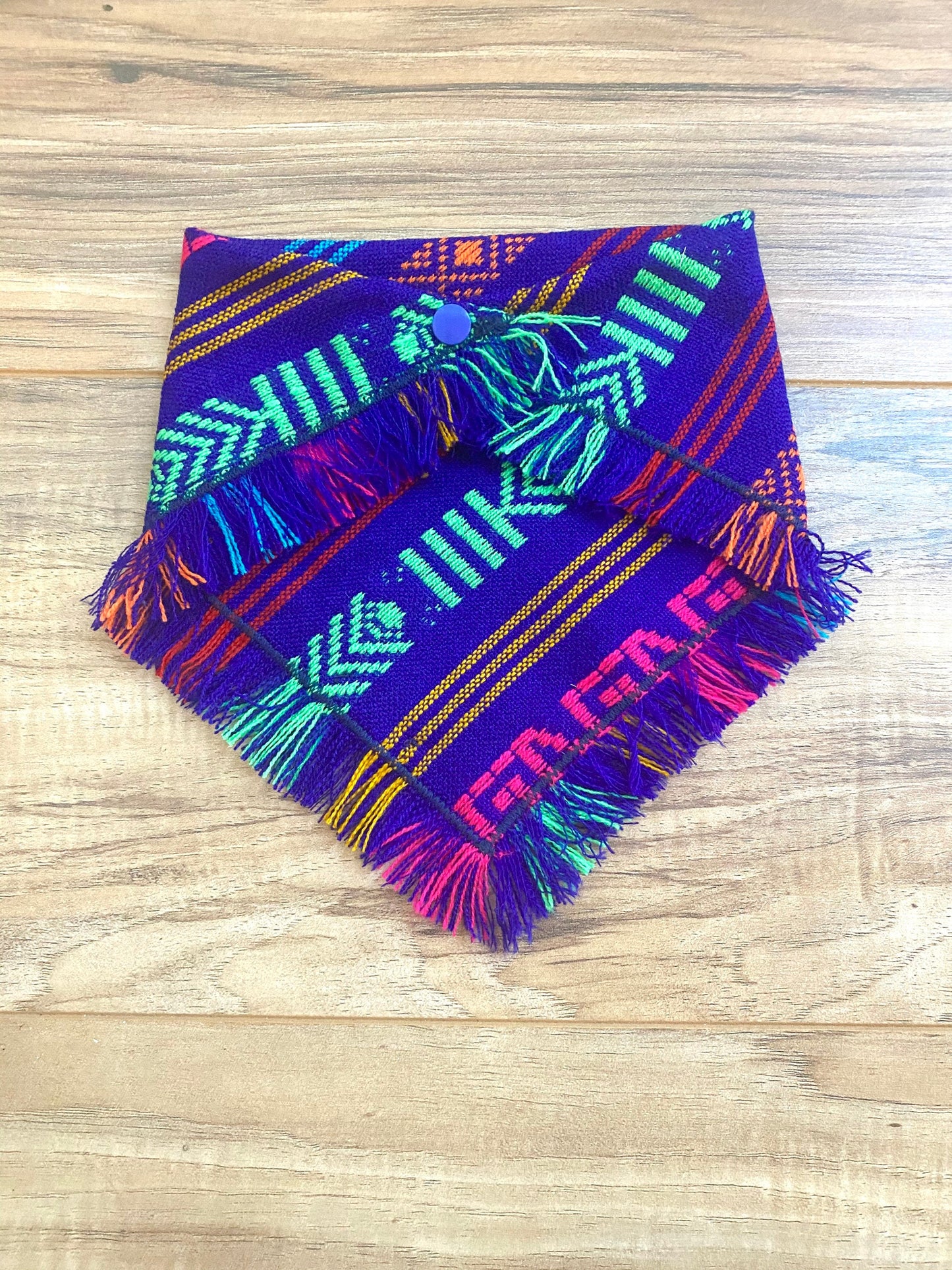 Blue geo fringe bandana