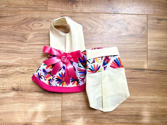 White Otomi Dress or Guayabera