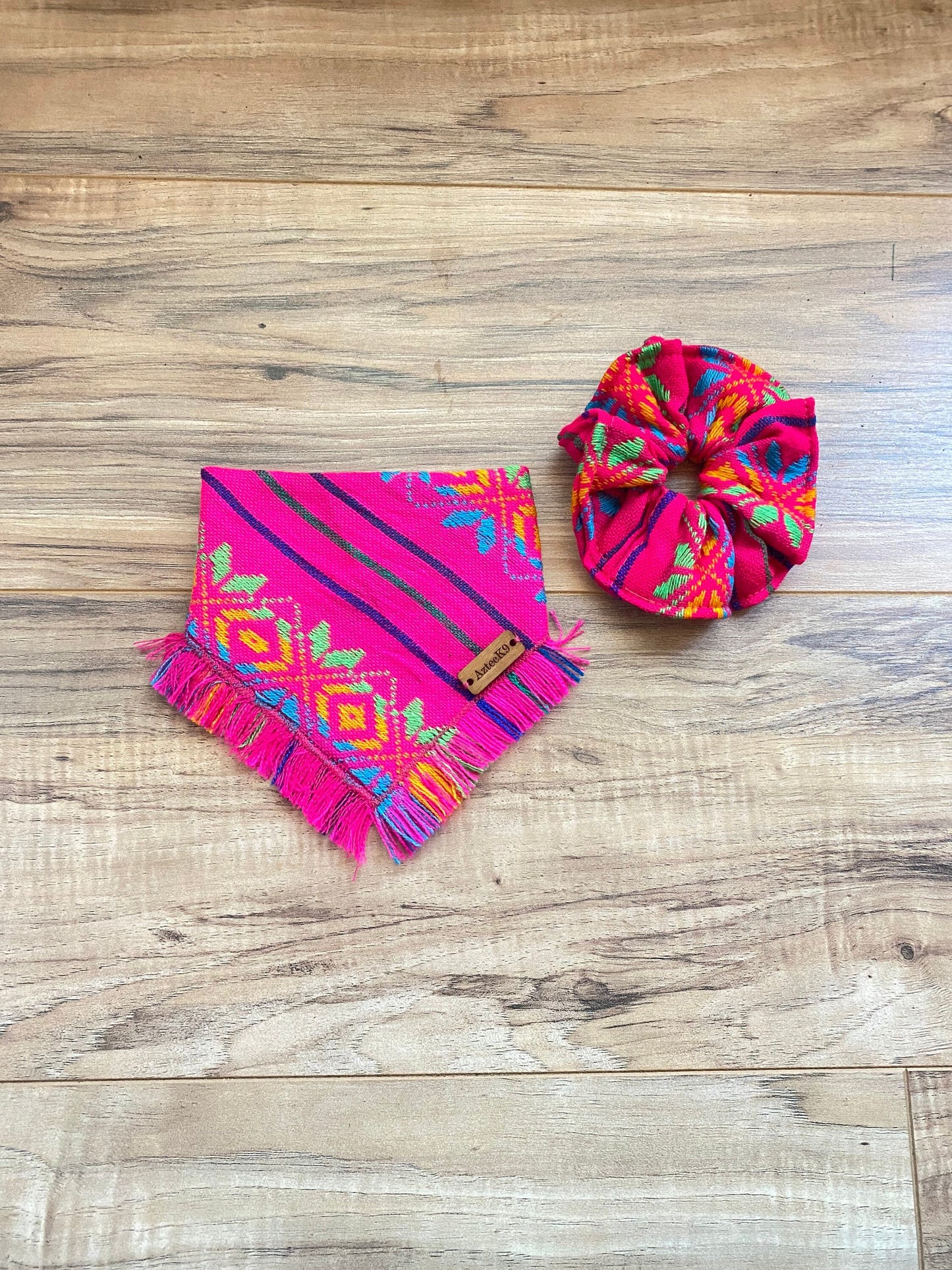 Pink flowers fringe bandana