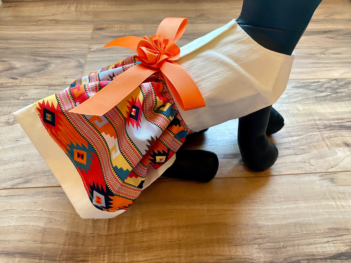 Orange grecas dress