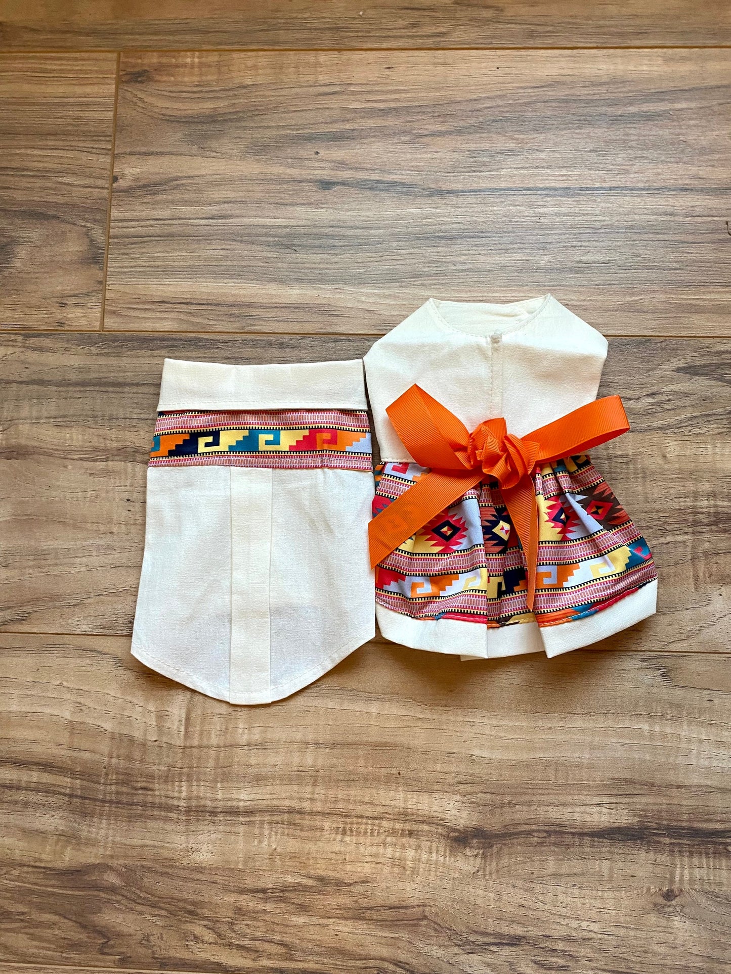Orange grecas dress