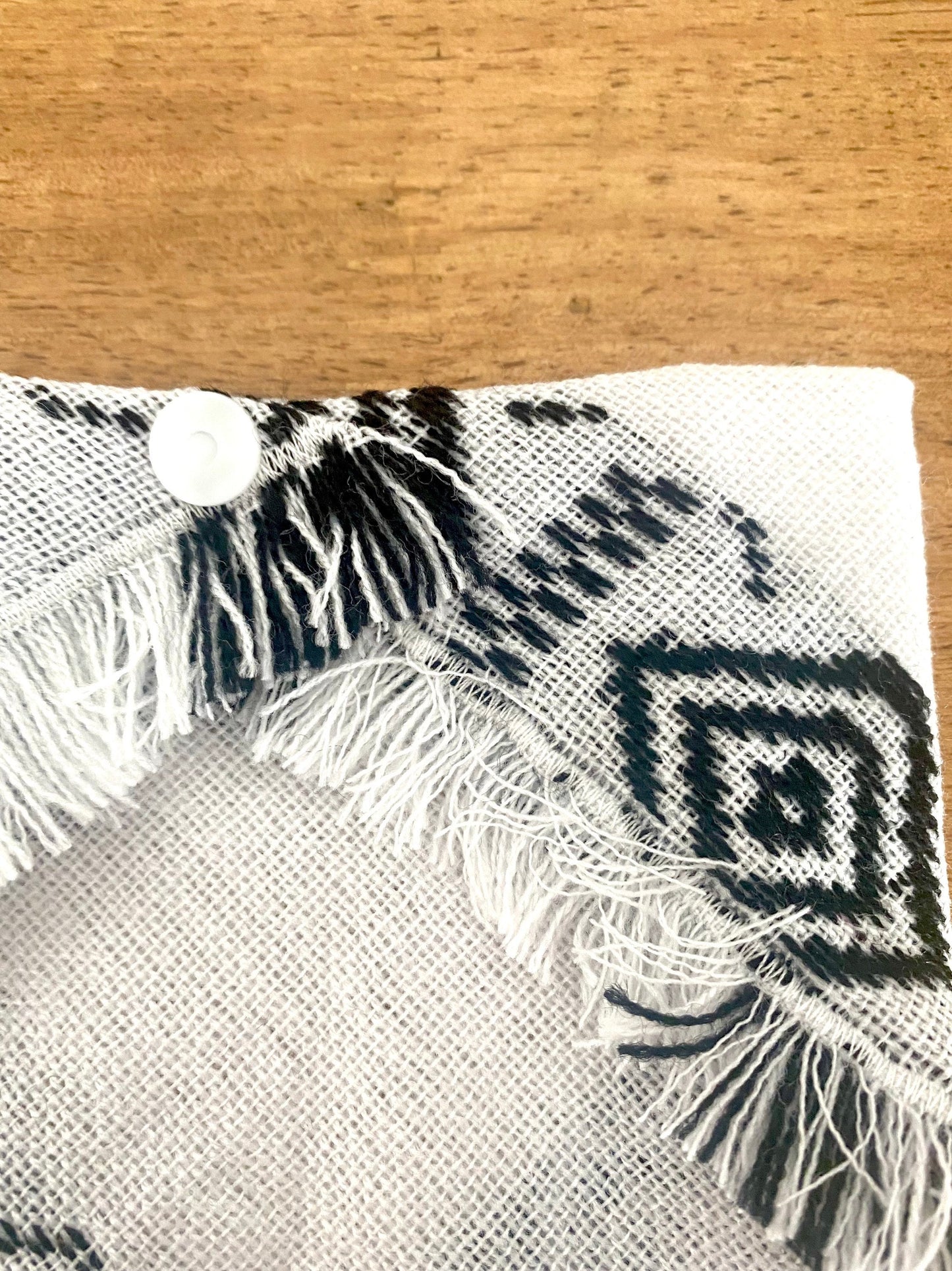 Black and white  fringe bandana