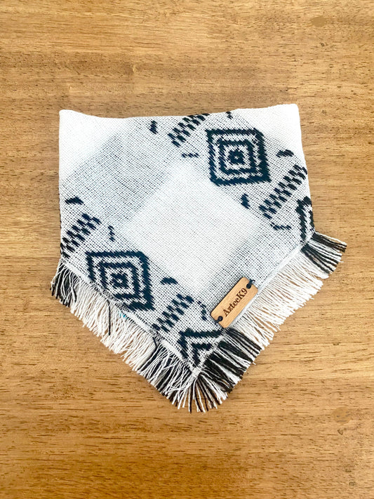 Black and white  fringe bandana