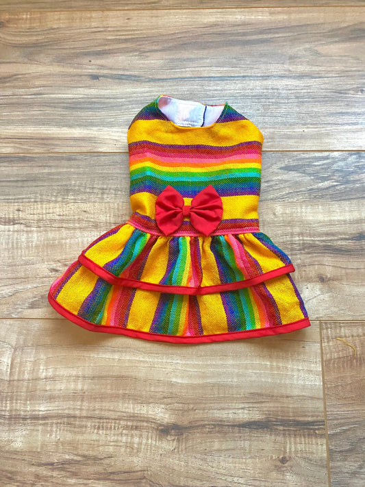 Orange striped dress