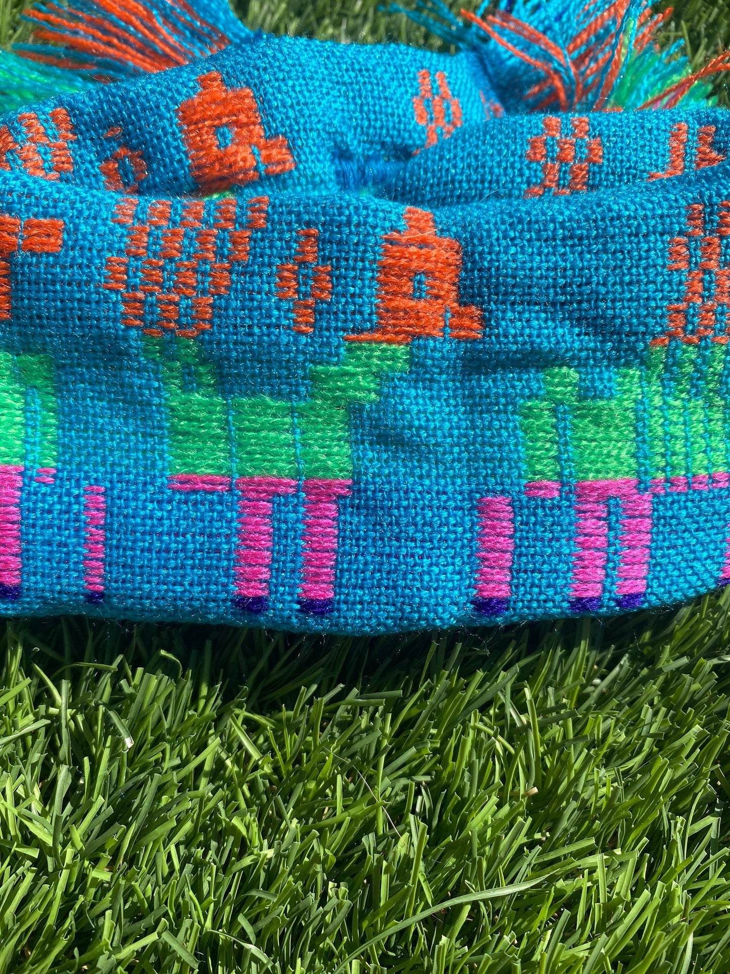 Blue farmers scarf